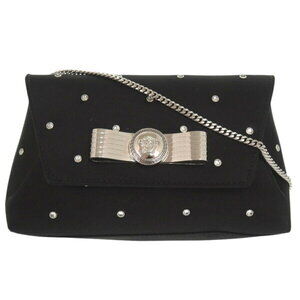 Versace Gianni Medusa silk viscose black shoulder bag chain